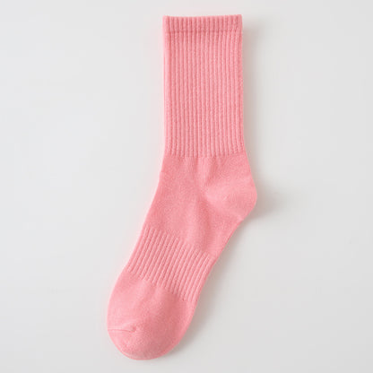 Calcetines finos de algodón de color liso para mujer