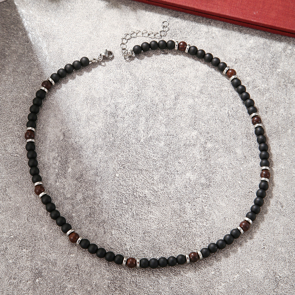 Collar de cuentas turquesas de moda para hombre
