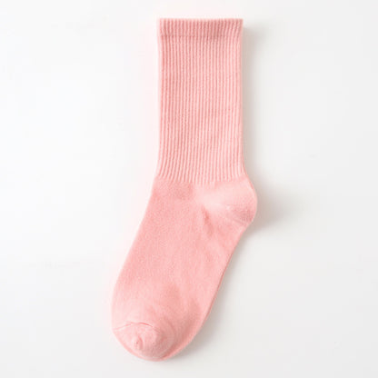 Calcetines finos de algodón de color liso para mujer