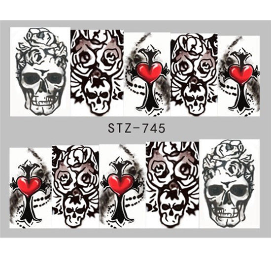 Autocollants pour ongles motif crâne et feuille d'érable pour femme, mode Halloween
