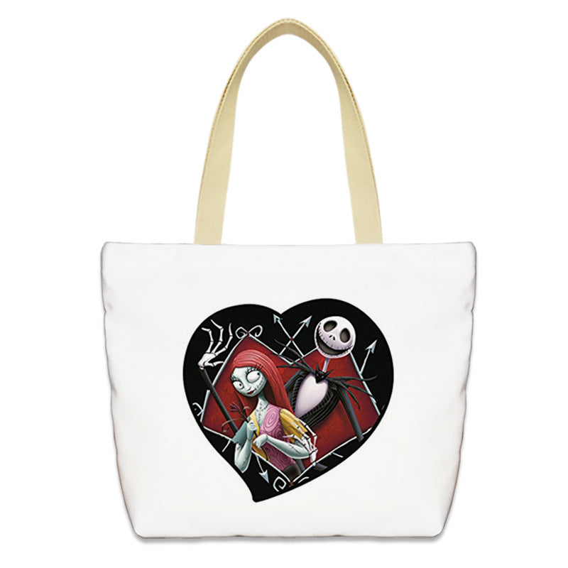 Bolso de lona con diseño de calabaza de Halloween para mujer