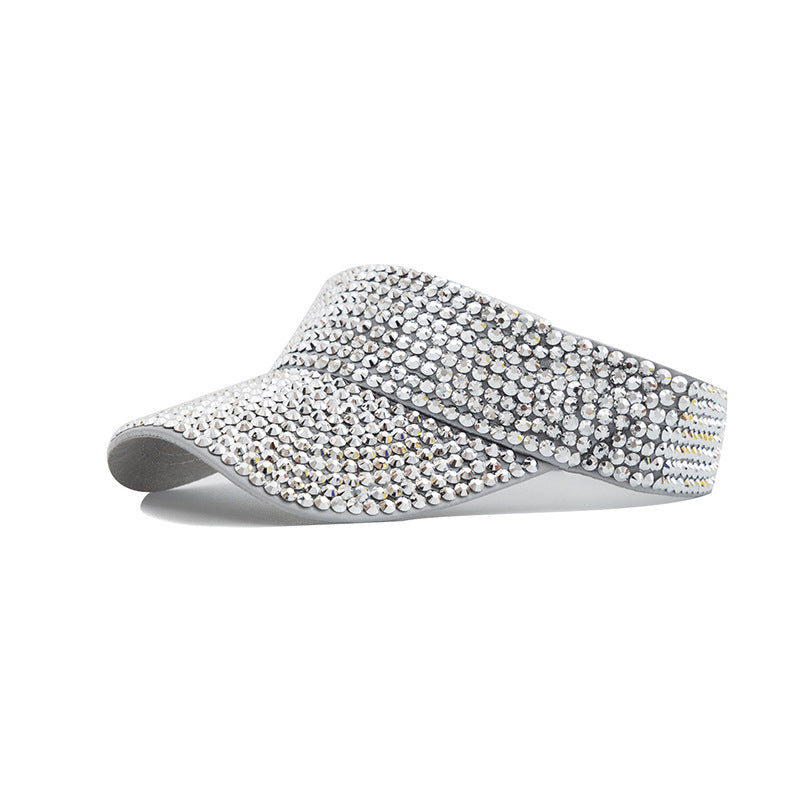 Sombrero de verano para exteriores con protección solar y diamantes de imitación