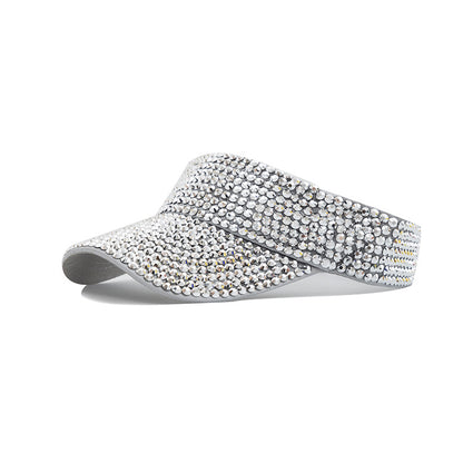 Sombrero de verano para exteriores con protección solar y diamantes de imitación