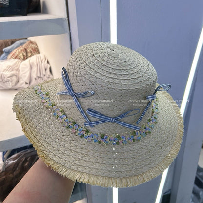 Sombrero de playa tejido de paja de moda de verano para mujer