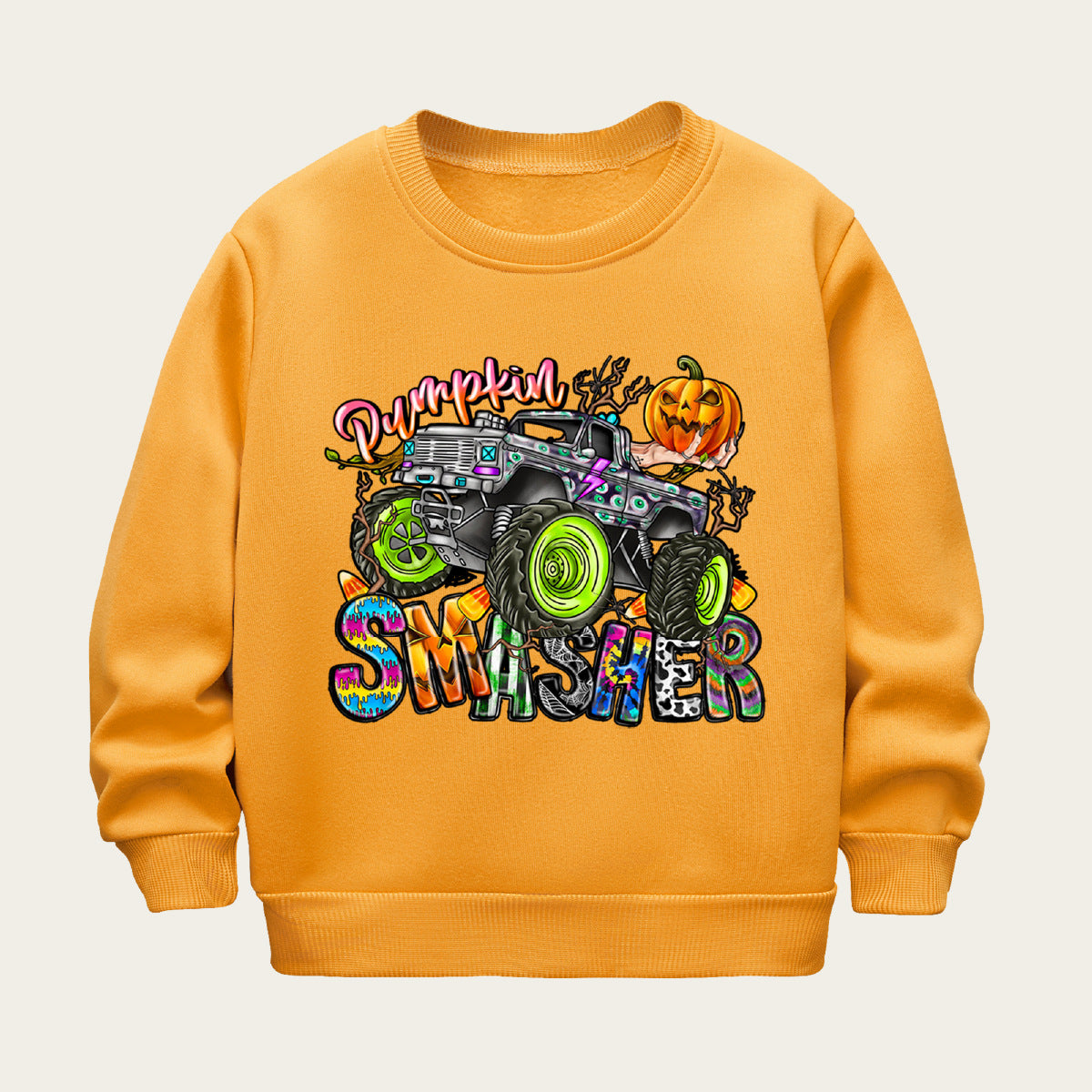 Kids Toddler Boys Girls Cartoon Fleece Long Sleeve Sweatshirt