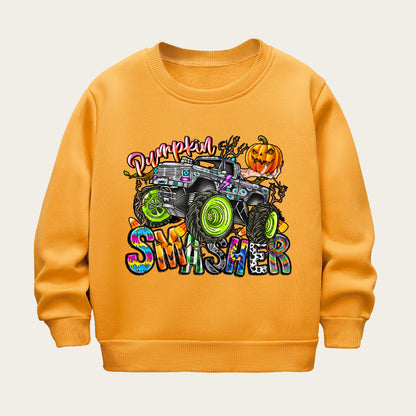 Kids Toddler Boys Girls Cartoon Fleece Long Sleeve Sweatshirt