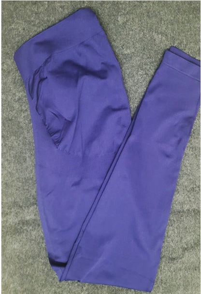 Leggings de yoga elásticos de color sólido informales para mujeres embarazadas