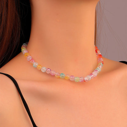 Collar bohemio de cuentas multicolores para mujer