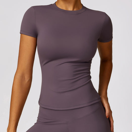 Camiseta informal de color liso de secado rápido para mujer