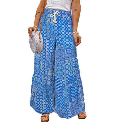 Women Casual Vacation Floral Printed Loose Pants