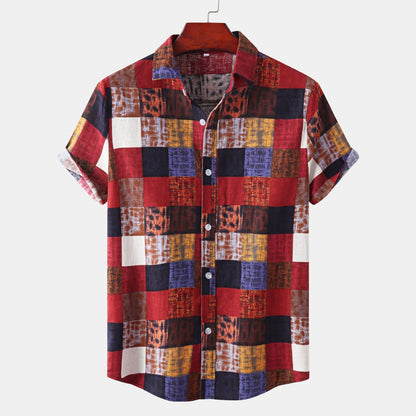 Camisa informal de solapa de moda de verano para hombre