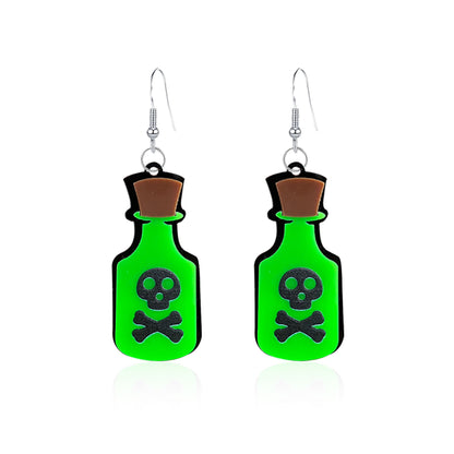 Pendientes acrílicos con forma de corazón sangrante para Halloween, divertidos y creativos.