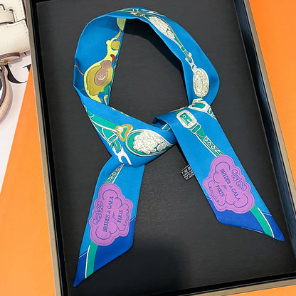 Bufanda con asa para bolso con lazo estampado a la moda para mujer