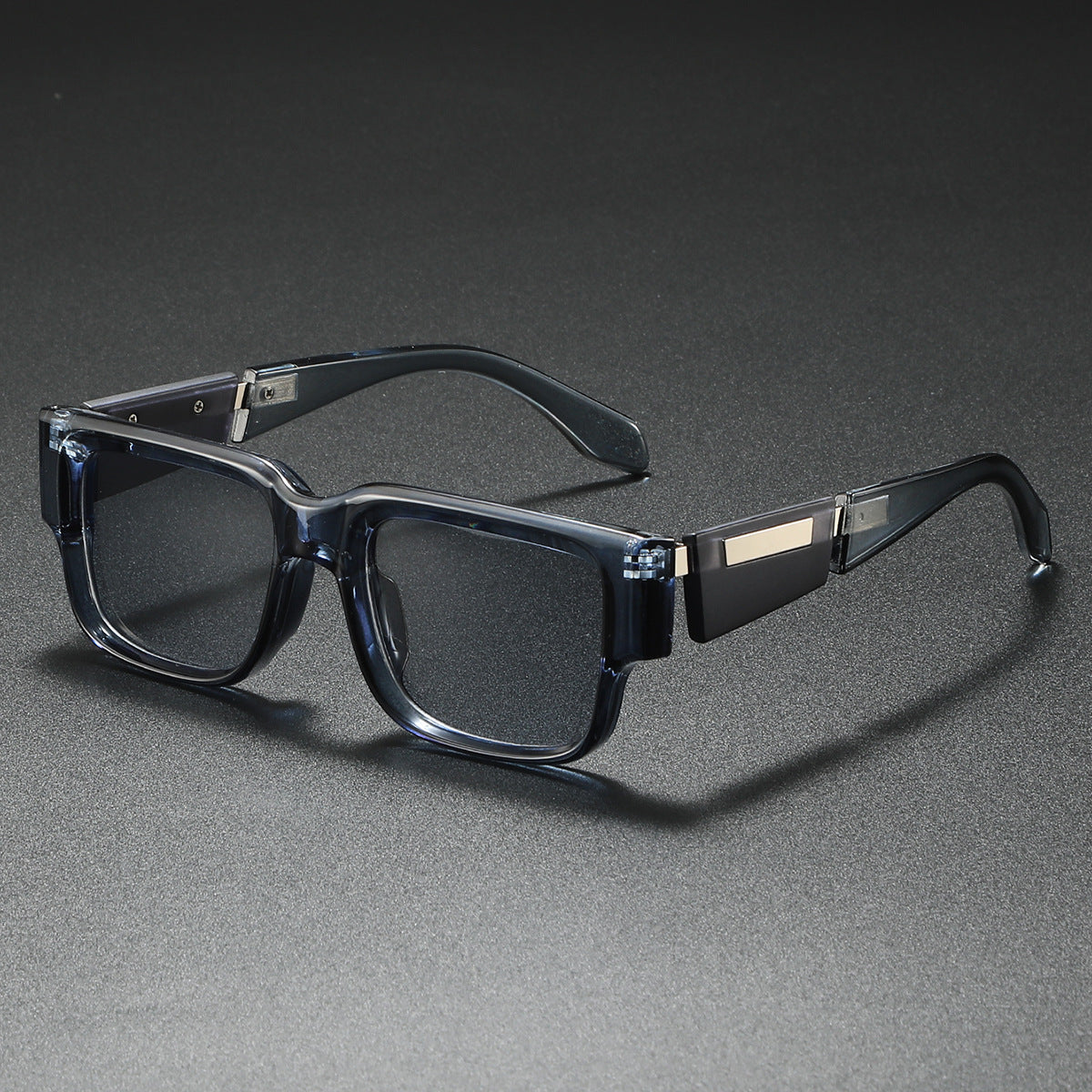 Gafas de sol cuadradas de montura gruesa en azul polvoriento: estilo de personalidad de moda