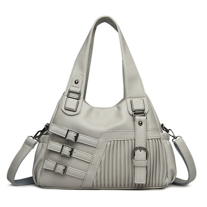 Sac à main en PU de grande capacité, décontracté et tendance, couleur unie, pour femmes