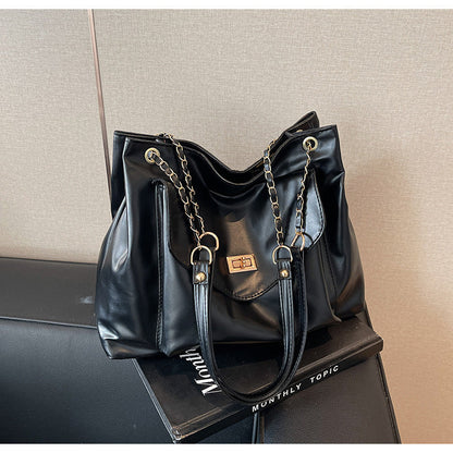 Bolso de mano retro sencillo e informal de gran capacidad para mujer