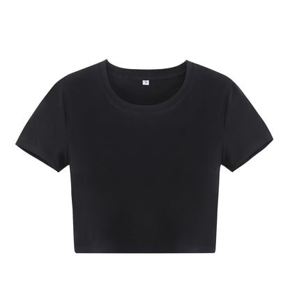 Camiseta informal de manga corta de mezcla de algodón para mujer