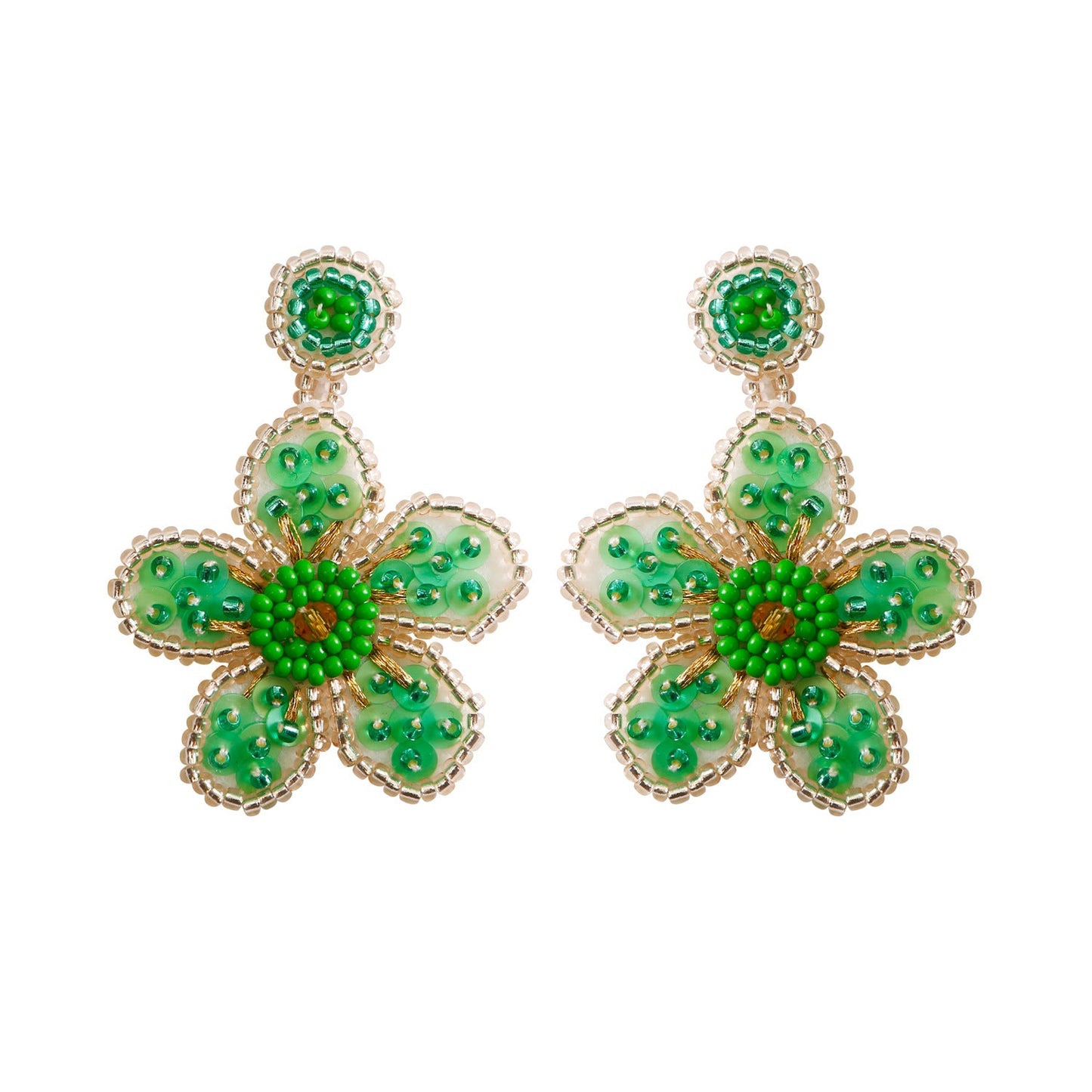 Boucles d'oreilles bohèmes en perles florales pour femmes