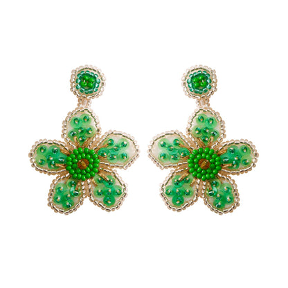 Boucles d'oreilles bohèmes en perles florales pour femmes