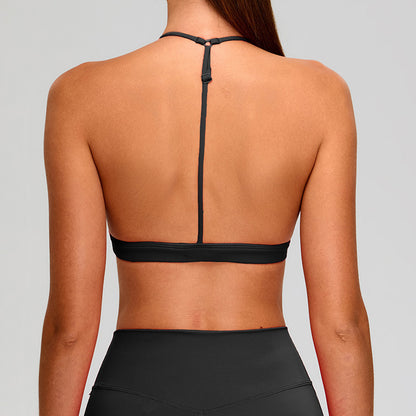 Soutien-gorge de sport licou à la mode pour femmes, couleur unie, pour le yoga