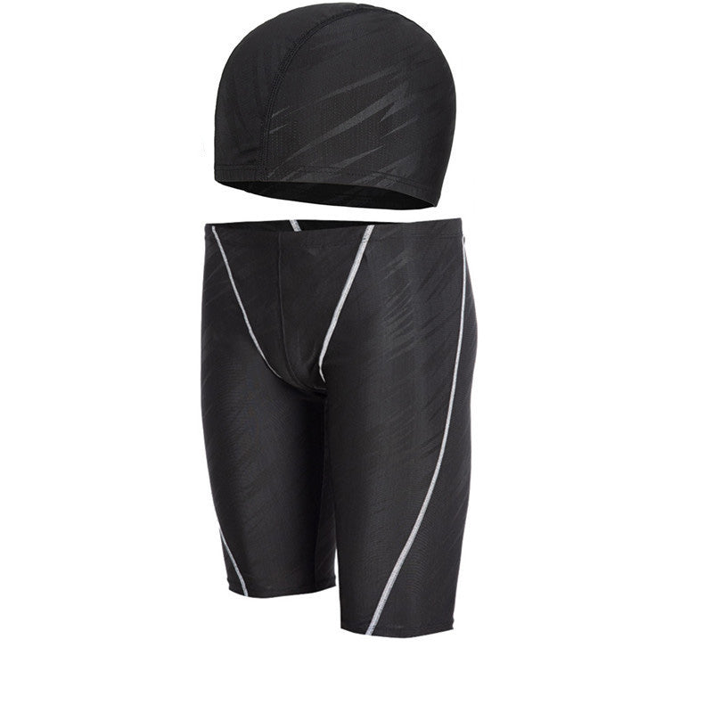 Conjunto de gorro y bañador de secado rápido para hombre