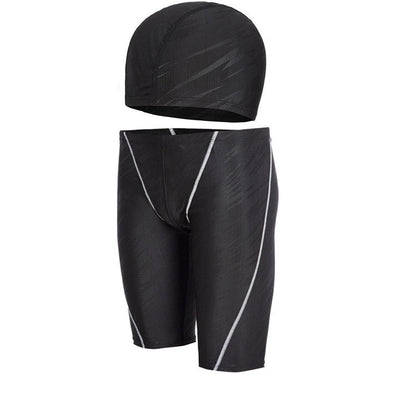 Conjunto de gorro y bañador de secado rápido para hombre