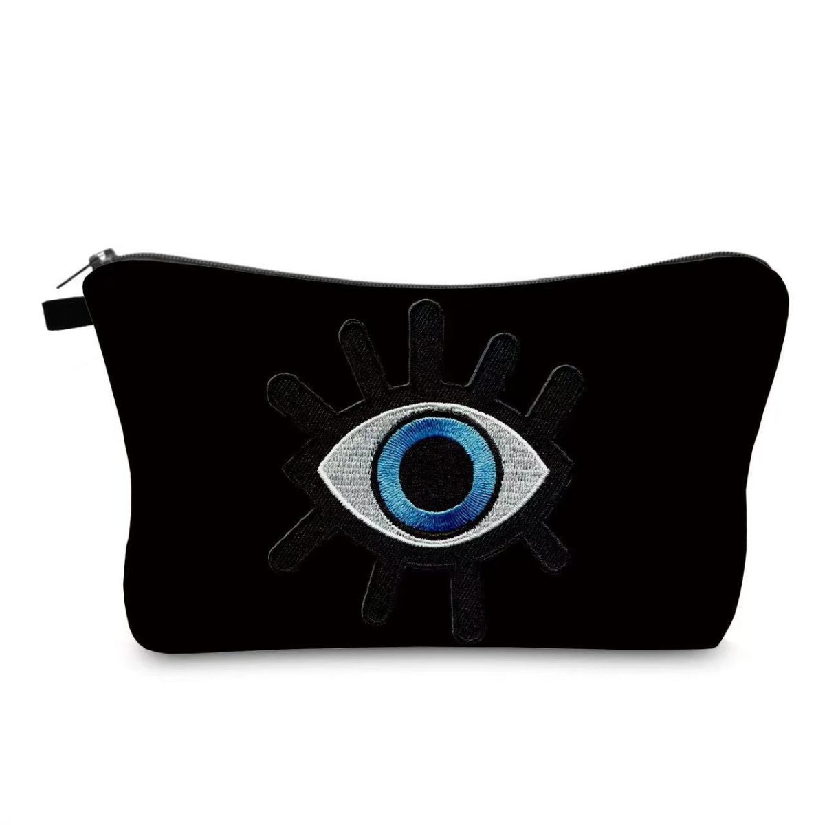 Bolsa de cosméticos sencilla y moderna con diseño de ojo malvado para mujer
