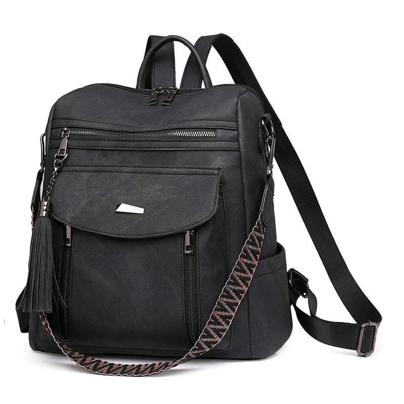 Women Casual Fashion Zipper Backpack in PU Material
