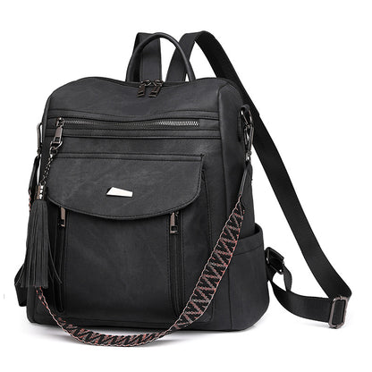 Women Casual Fashion Zipper Backpack in PU Material