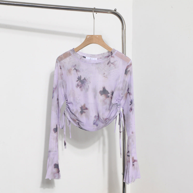 Women Fashion Summer Vacation Tie Dye Blouse