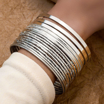 Conjunto de pulseras sencillas multicapa de estilo bohemio