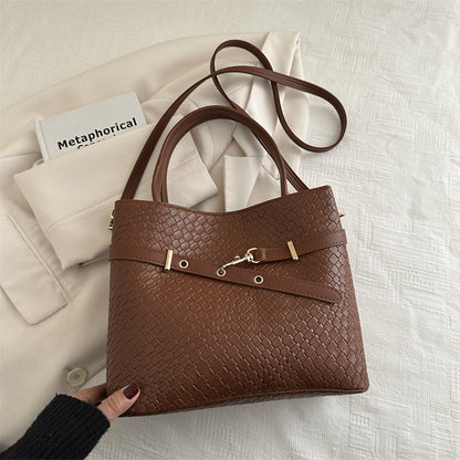Bolso de mano de gran capacidad de color sólido de moda