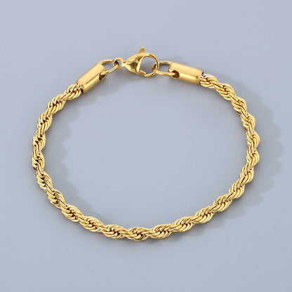 Men Fashion Titanium Steel Twist Chain Bracelet