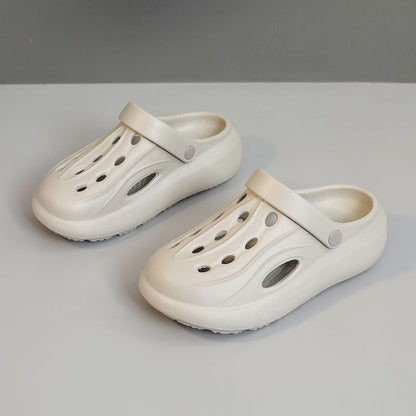 Pantuflas de suela gruesa de color liso y sencillo a la moda para mujer