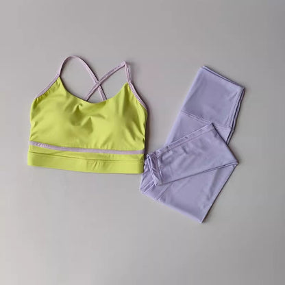 Conjunto informal de costuras de colores contrastantes para mujer