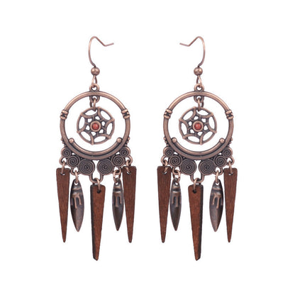 Boucles d'oreilles à pompons créatives de style ethnique bohème rétro