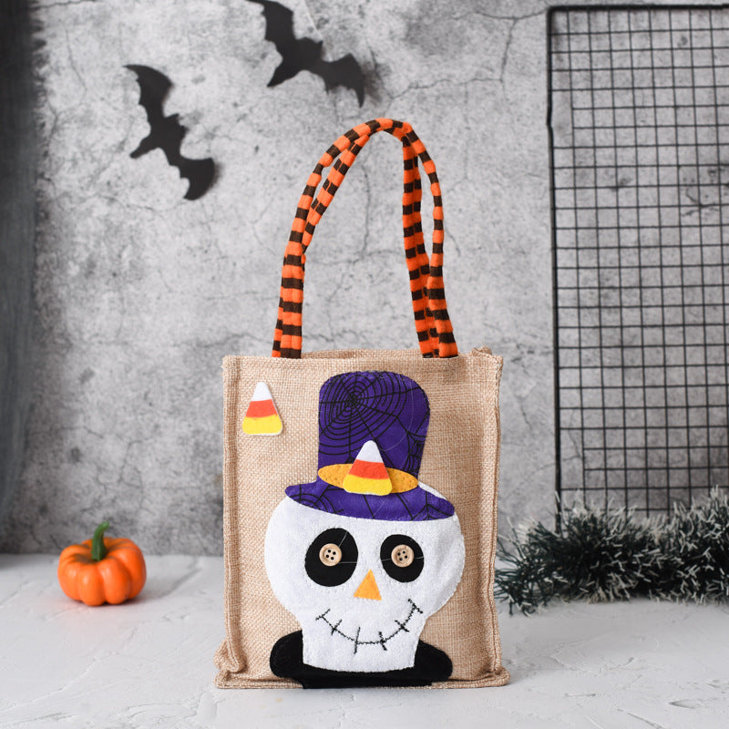 Bolso de mano con decoración de calabaza de Halloween para mujer