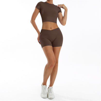 Women Yoga Solid Color Sports Two-Piece Set