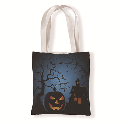 Bolsa de lona con estampado de calabaza de Halloween para uso diario