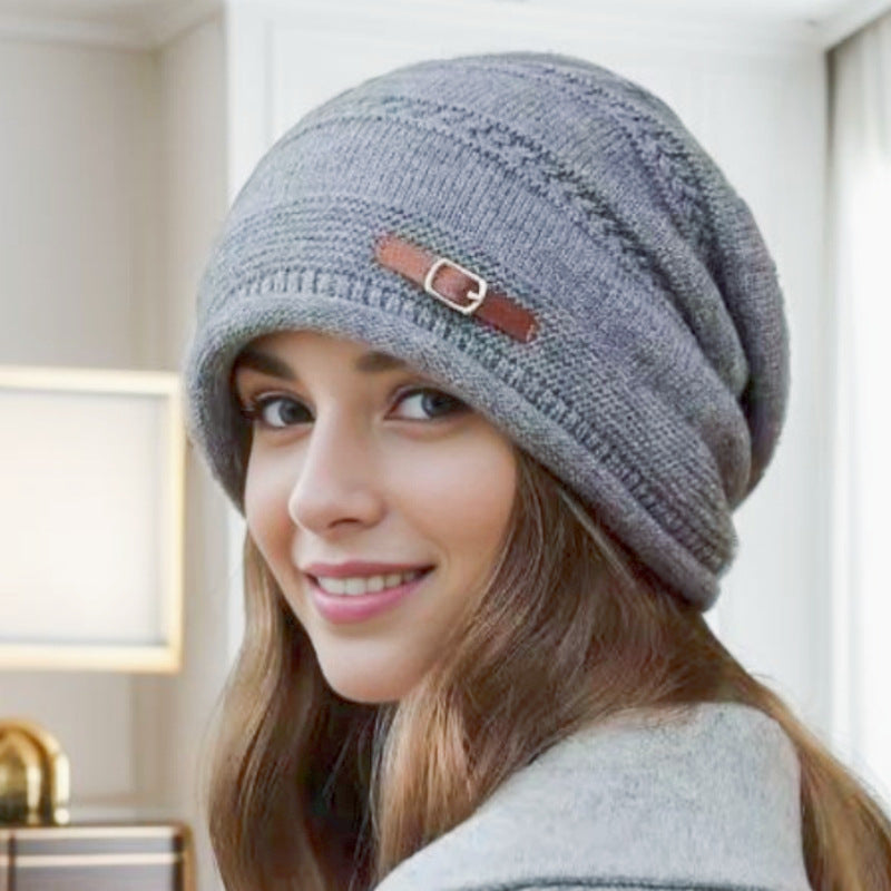 Women Fashion Casual Solid Color Knitted Hat