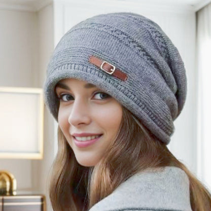 Women Fashion Casual Solid Color Knitted Hat