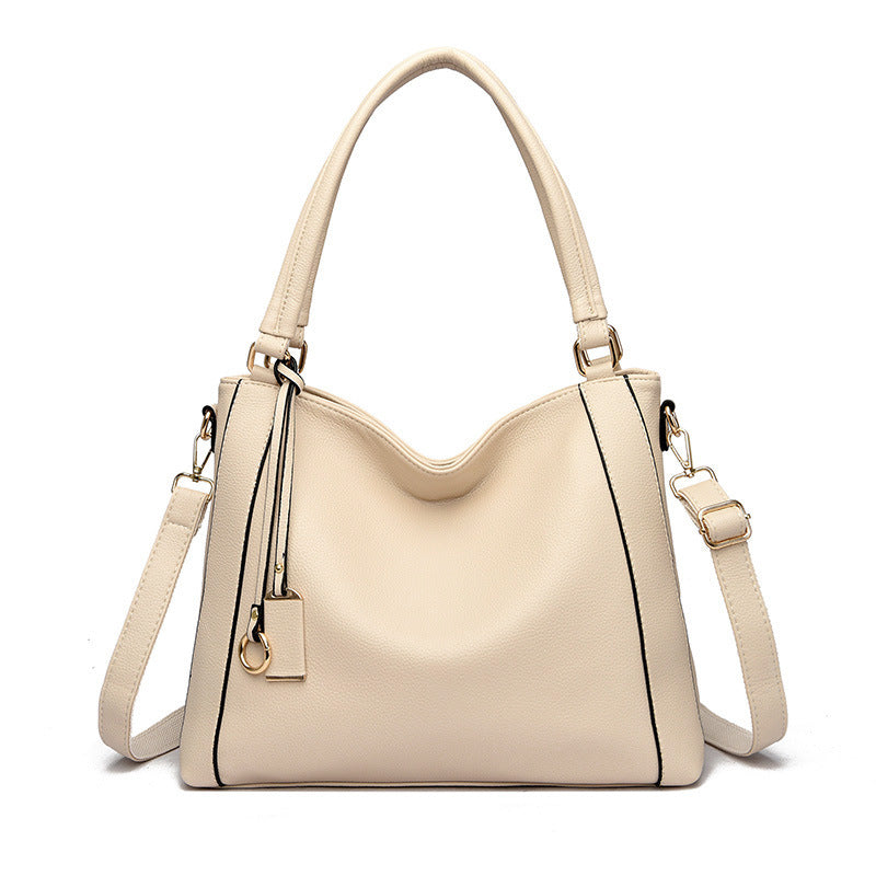 Bolso de mano de PU de color sólido simple a la moda para mujer