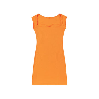 Women Fashion Sexy Solid Color Knitted Dress
