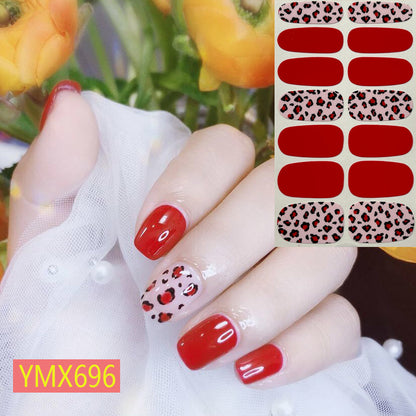 Autocollants pour ongles motif vache léopard automne et hiver