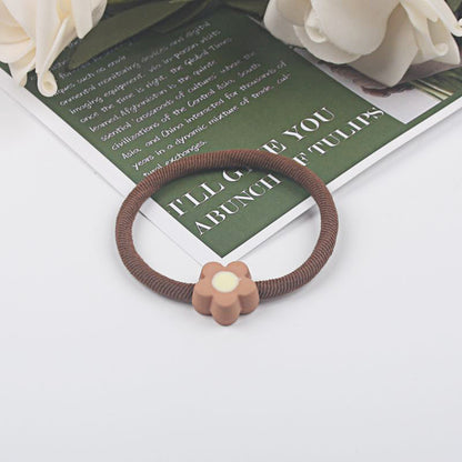 Women Fashion Solid Color High Elastic Rubber Hair Ring