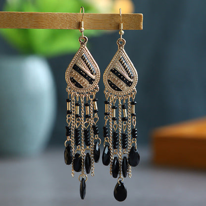 Pendientes con borlas retro de estilo étnico bohemio