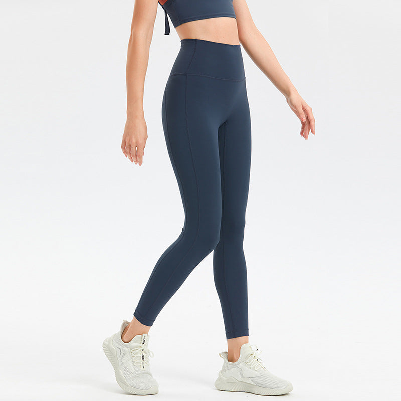 Leggings de sport taille haute de couleur unie pour femmes