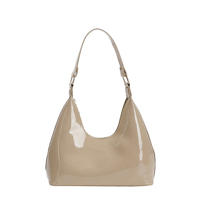 Simple Solid Color Retro Bright Underarm Bag
