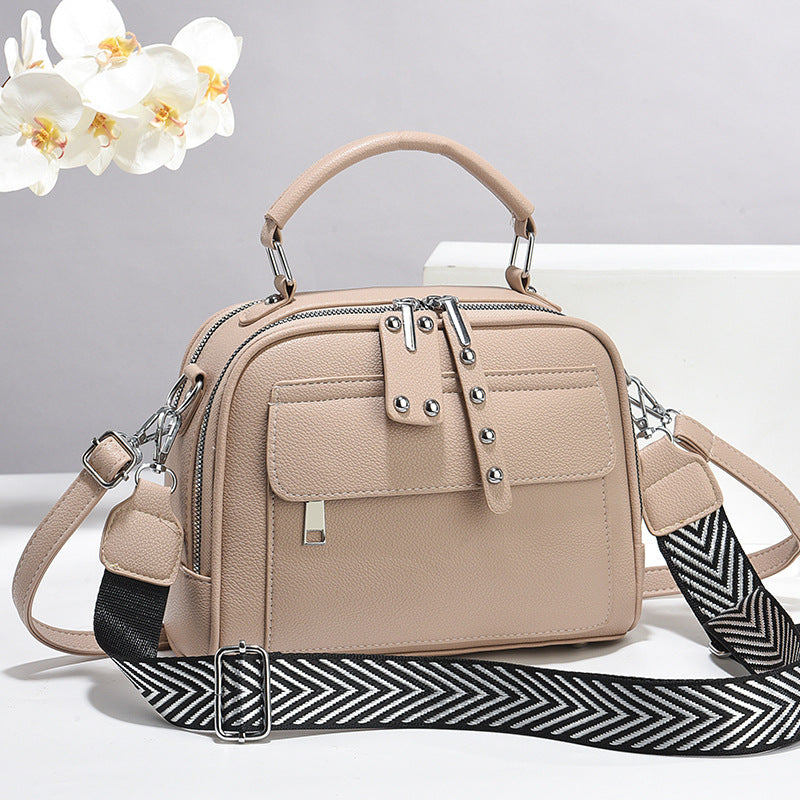 Bolso pequeño cuadrado de color sólido informal de moda para mujer