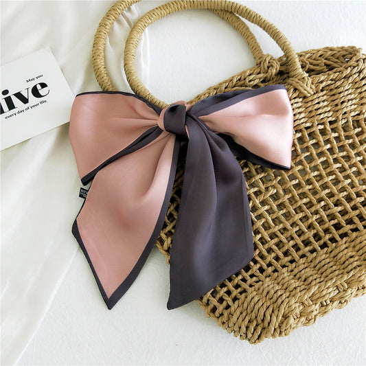 Fashion Double-Sided Two-Color Long Ribbon Tie Bag Handle Scarf